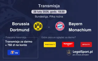 Borussia Dortmund - Bayern Monachium gdzie oglądać? (28.02)