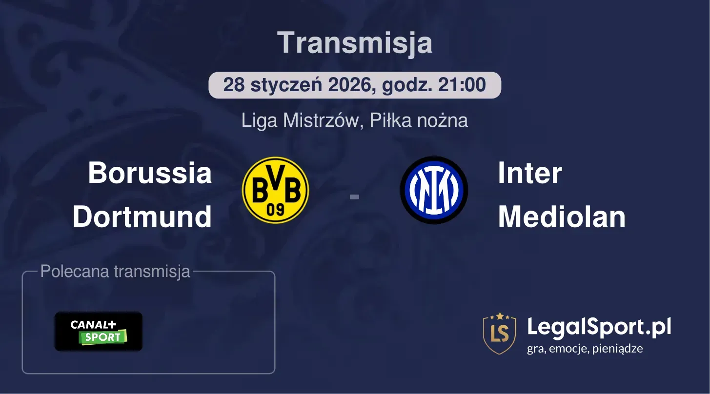 Borussia Dortmund - Inter Mediolan Transmisje