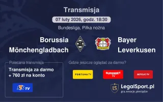 Borussia Mönchengladbach - Bayer Leverkusen gdzie oglądać? (07.02)