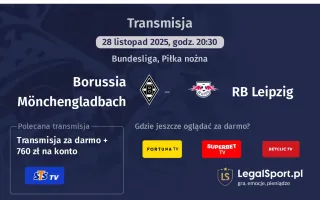 Borussia Mönchengladbach - RB Leipzig gdzie oglądać? (28.11)