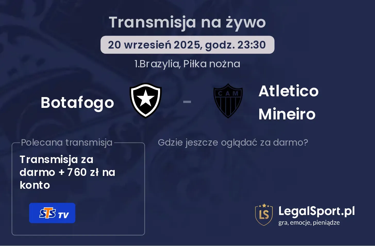 Botafogo - Atletico Mineiro transmisja na żywo