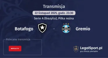 Botafogo - Gremio gdzie oglądać? (22.11)