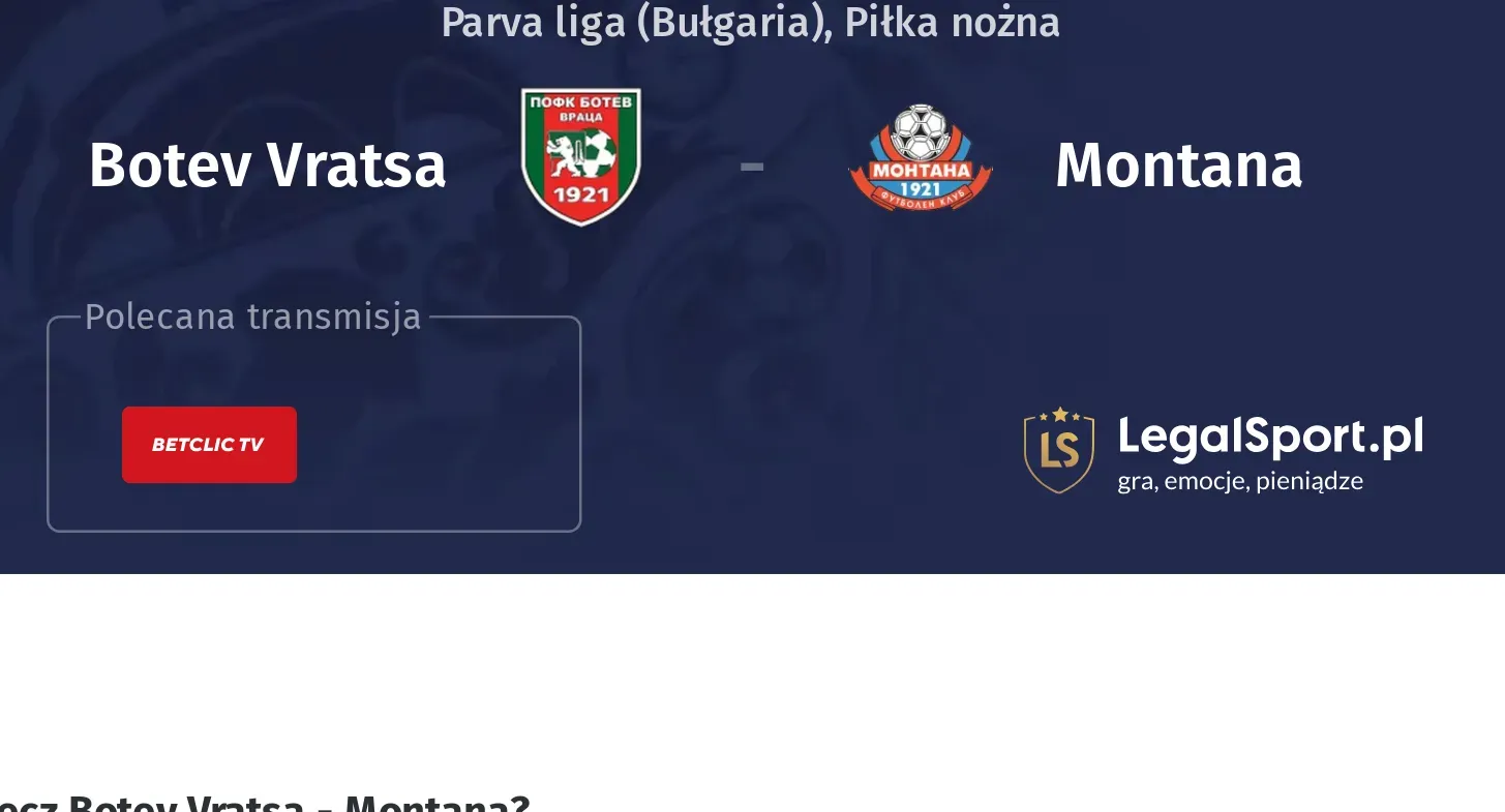 Botev Vratsa - Montana Transmisje