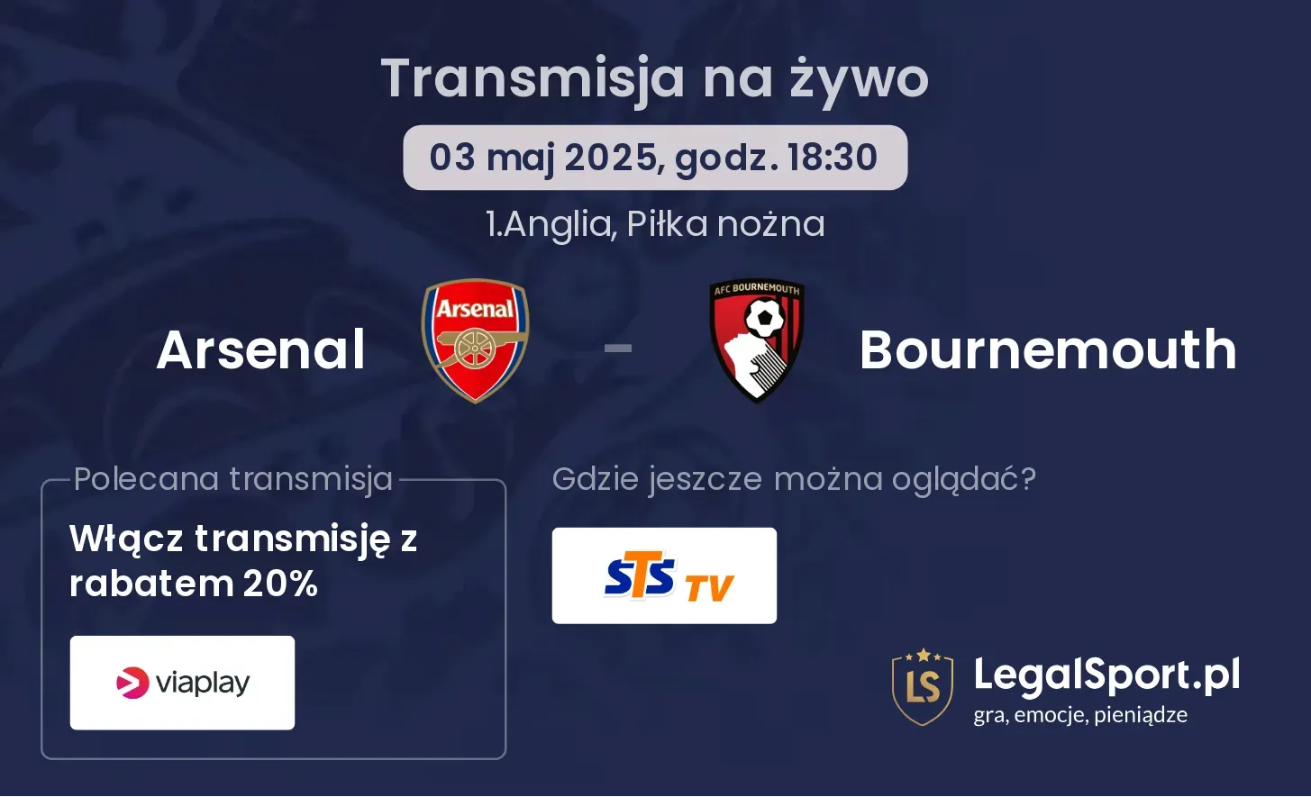 Arsenal - Bournemouth gdzie oglądać?
