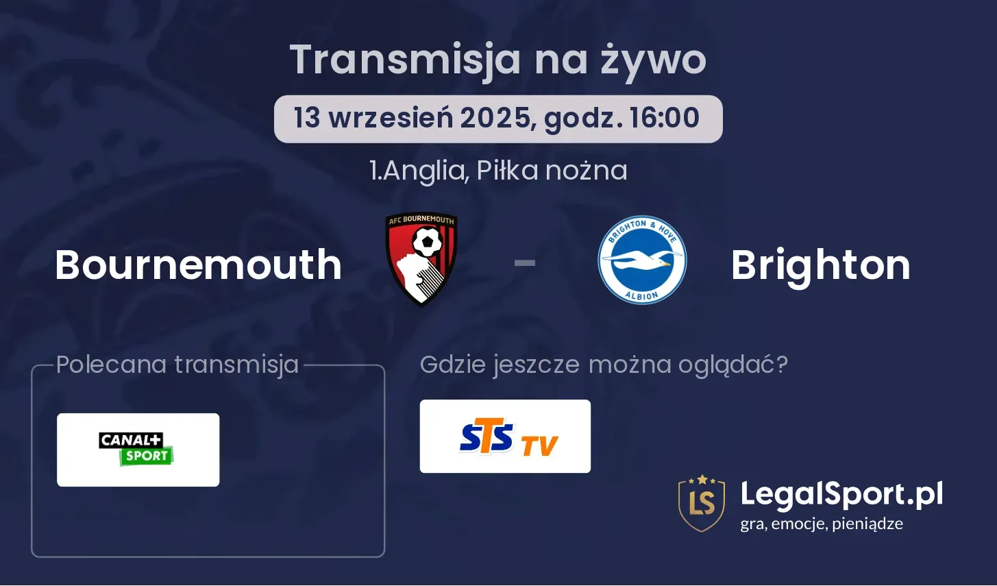 Bournemouth - Brighton gdzie oglądać?