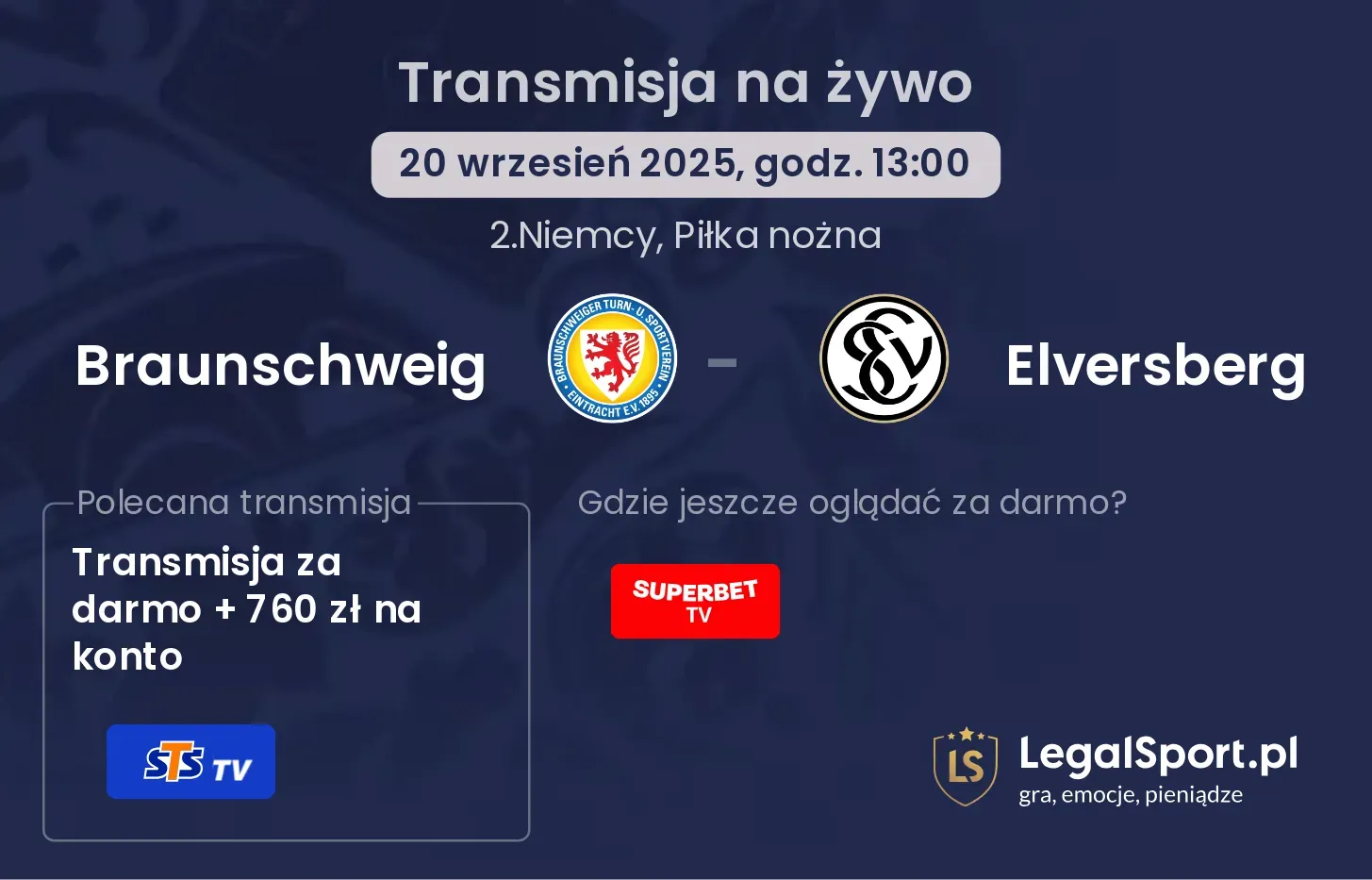 Braunschweig - Elversberg transmisja na żywo