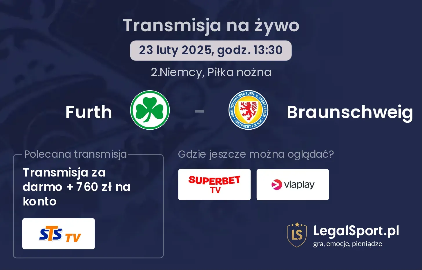 Furth - Braunschweig gdzie oglądać?