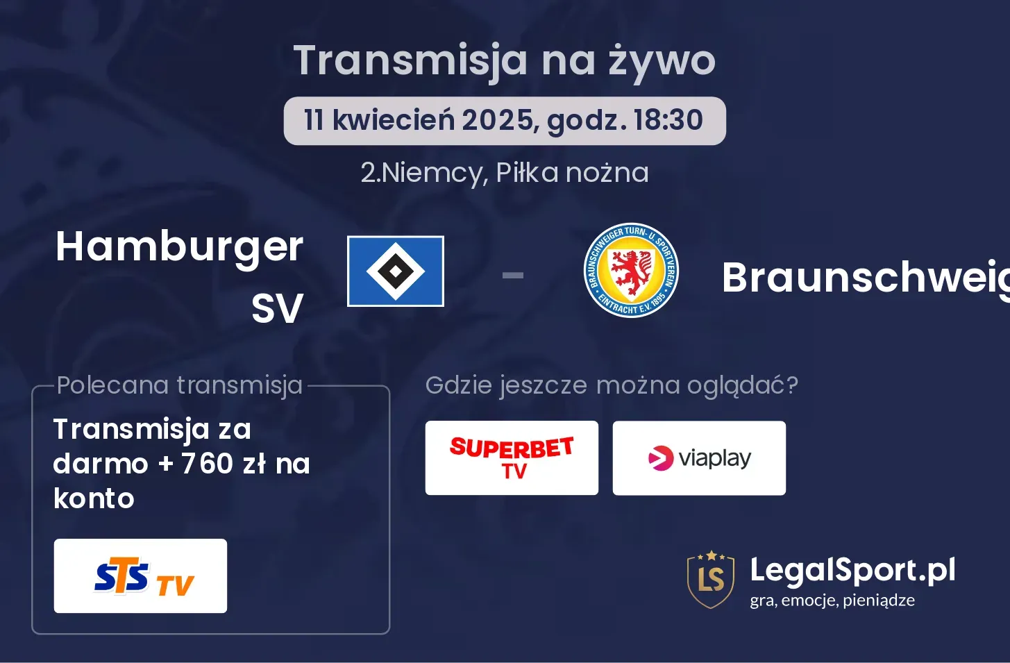 Hamburger SV - Braunschweig gdzie oglądać?