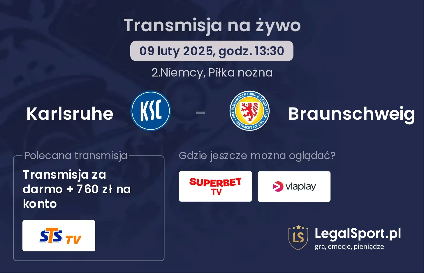 Karlsruhe - Braunschweig gdzie oglądać?