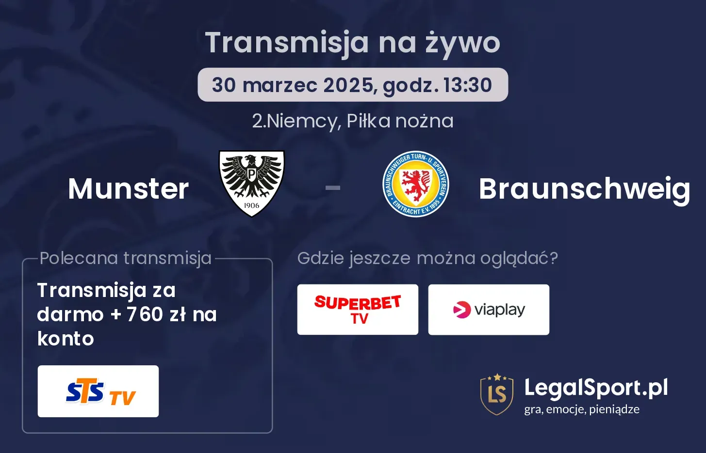 Munster - Braunschweig gdzie oglądać?