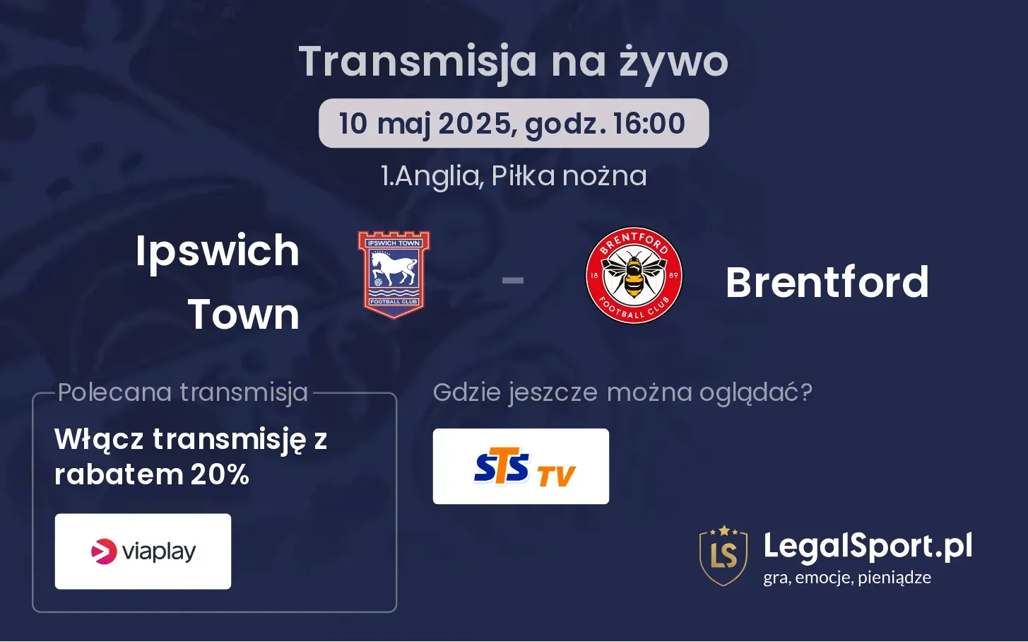 Ipswich Town - Brentford gdzie oglądać?