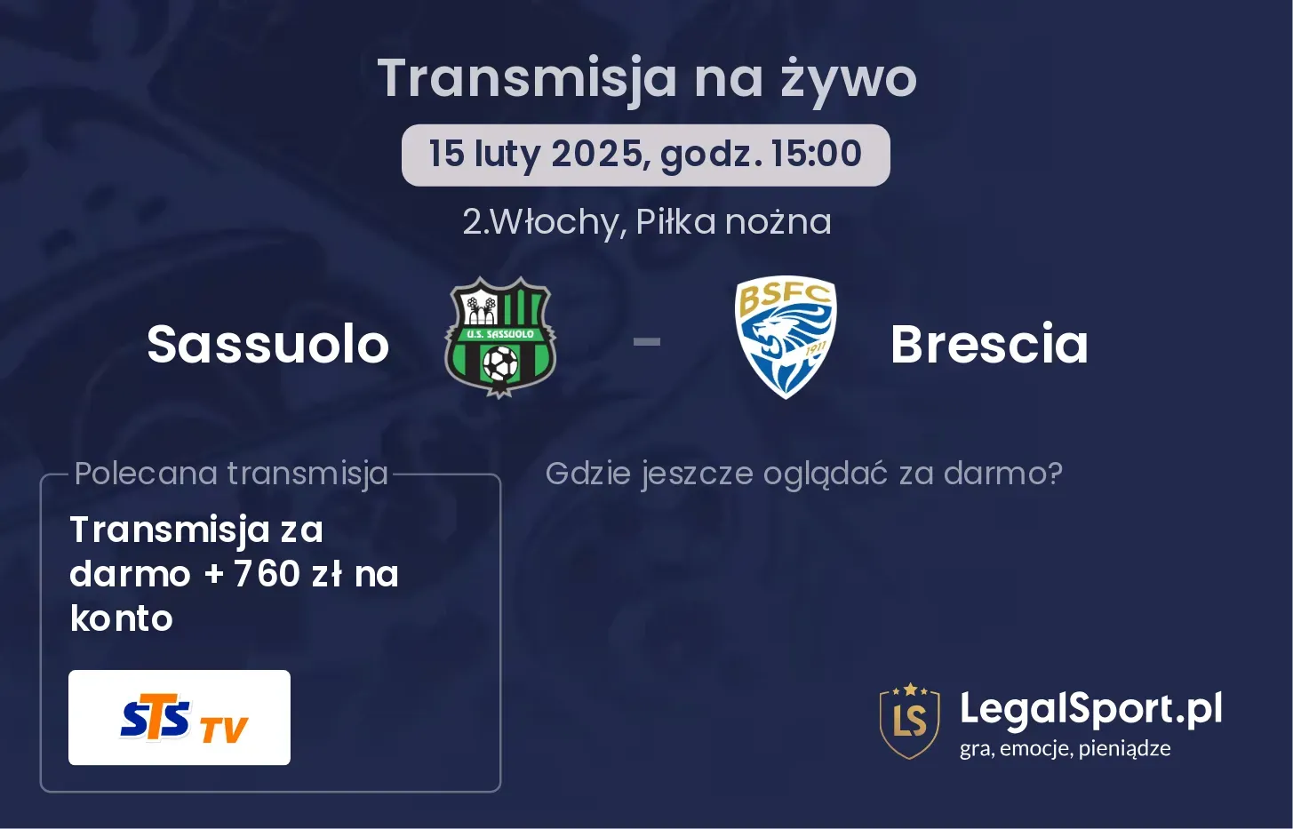 Sassuolo - Brescia gdzie oglądać?