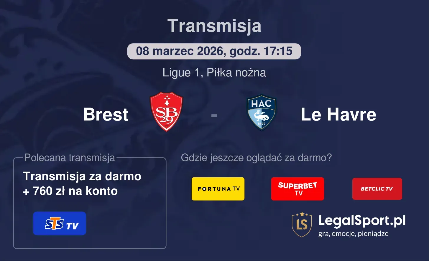 Brest - Le Havre Transmisje