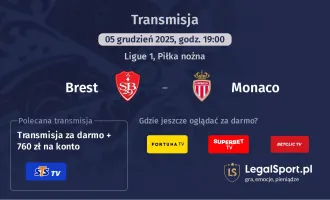Brest - Monaco gdzie oglądać? (05.12)