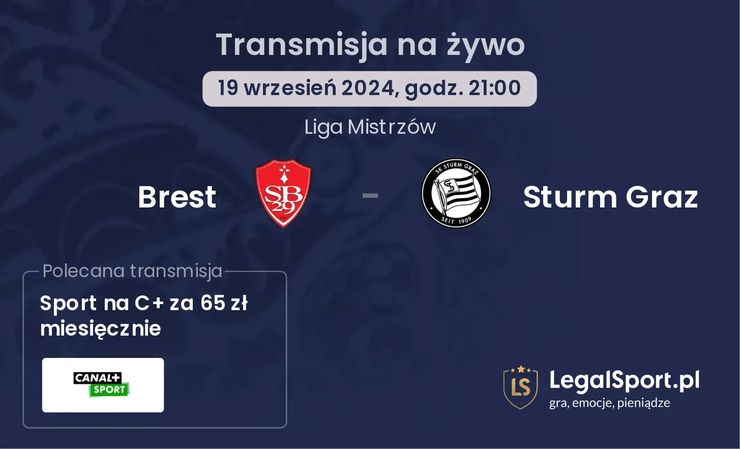 Brest - Sturm Graz gdzie oglądać? 19.09, godz. 21:00