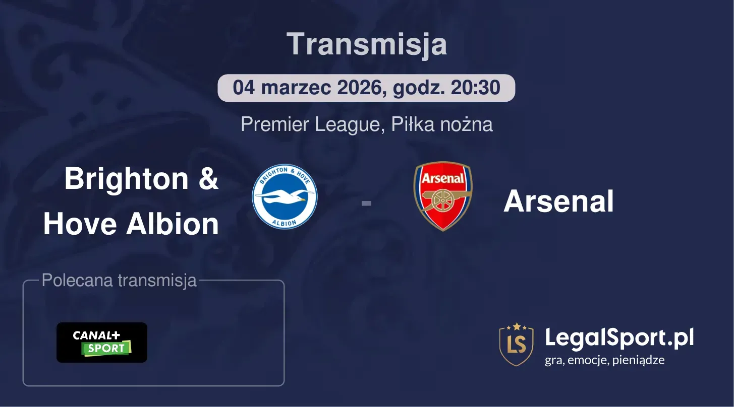 Brighton & Hove Albion - Arsenal Transmisje