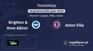 Brighton & Hove Albion - Aston Villa gdzie oglądać? (03.12)
