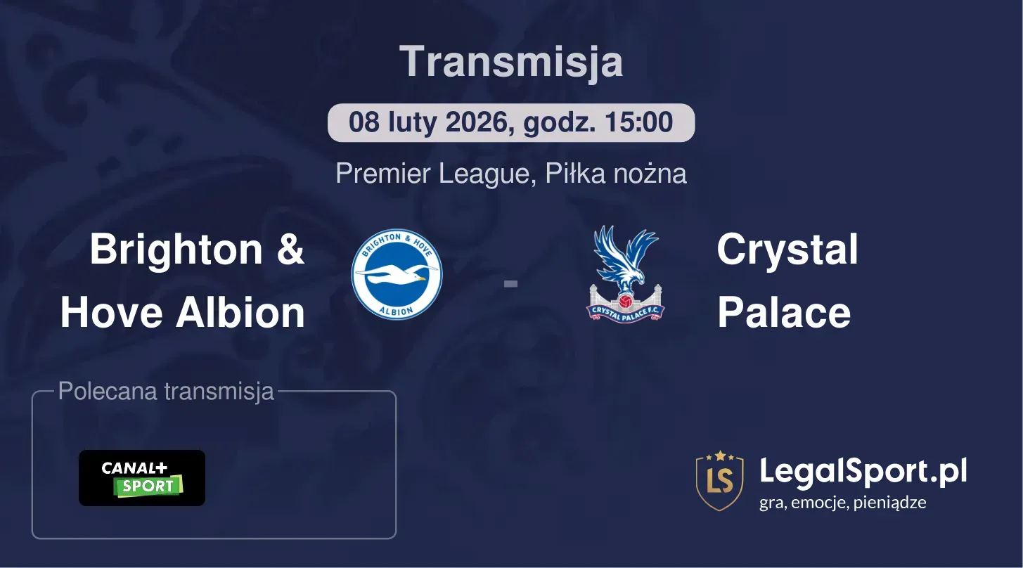 Brighton & Hove Albion - Crystal Palace Transmisje