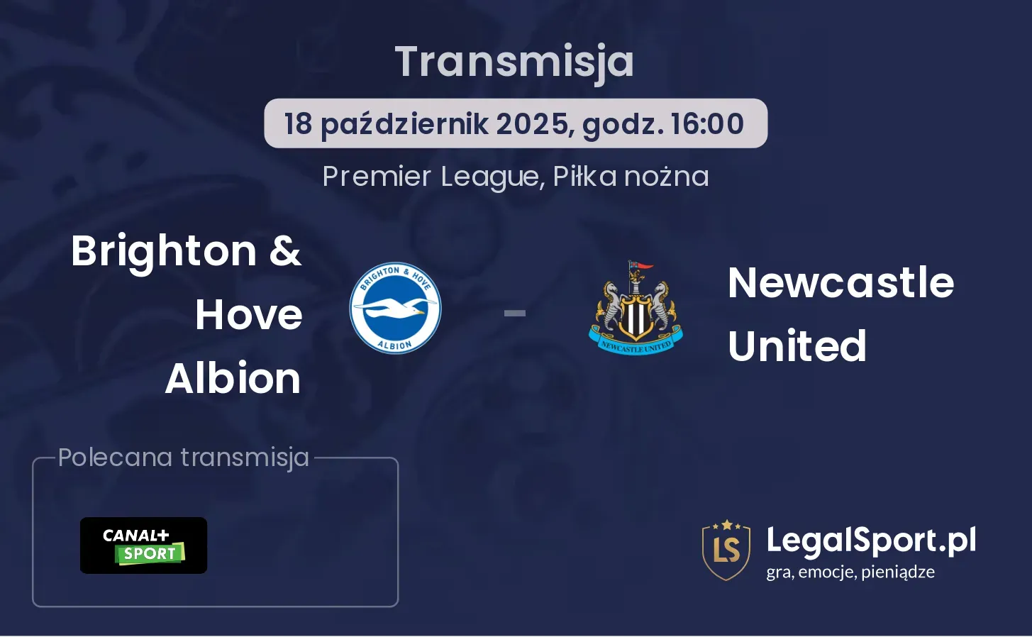 Brighton & Hove Albion - Newcastle United Transmisje