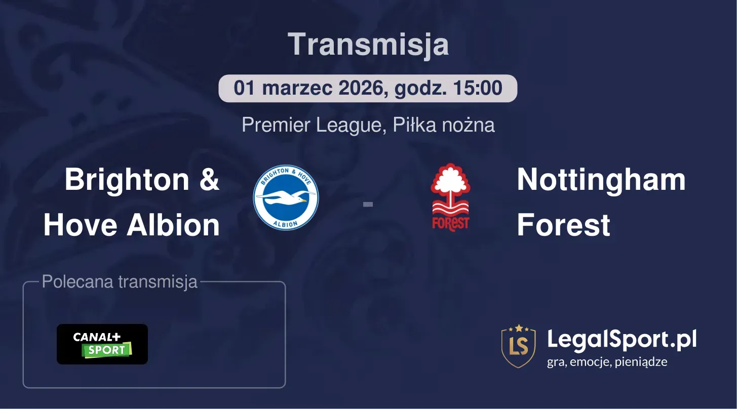 Brighton & Hove Albion - Nottingham Forest Transmisje