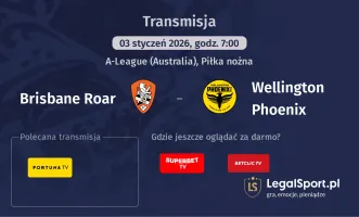 Brisbane Roar - Wellington Phoenix gdzie oglądać? (03.01)