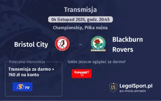 Bristol City - Blackburn Rovers gdzie oglądać? (04.11)