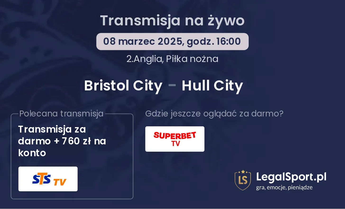 Bristol City - Hull City gdzie oglądać?