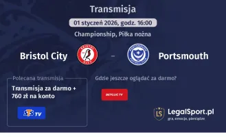 Bristol City - Portsmouth gdzie oglądać? (01.01)