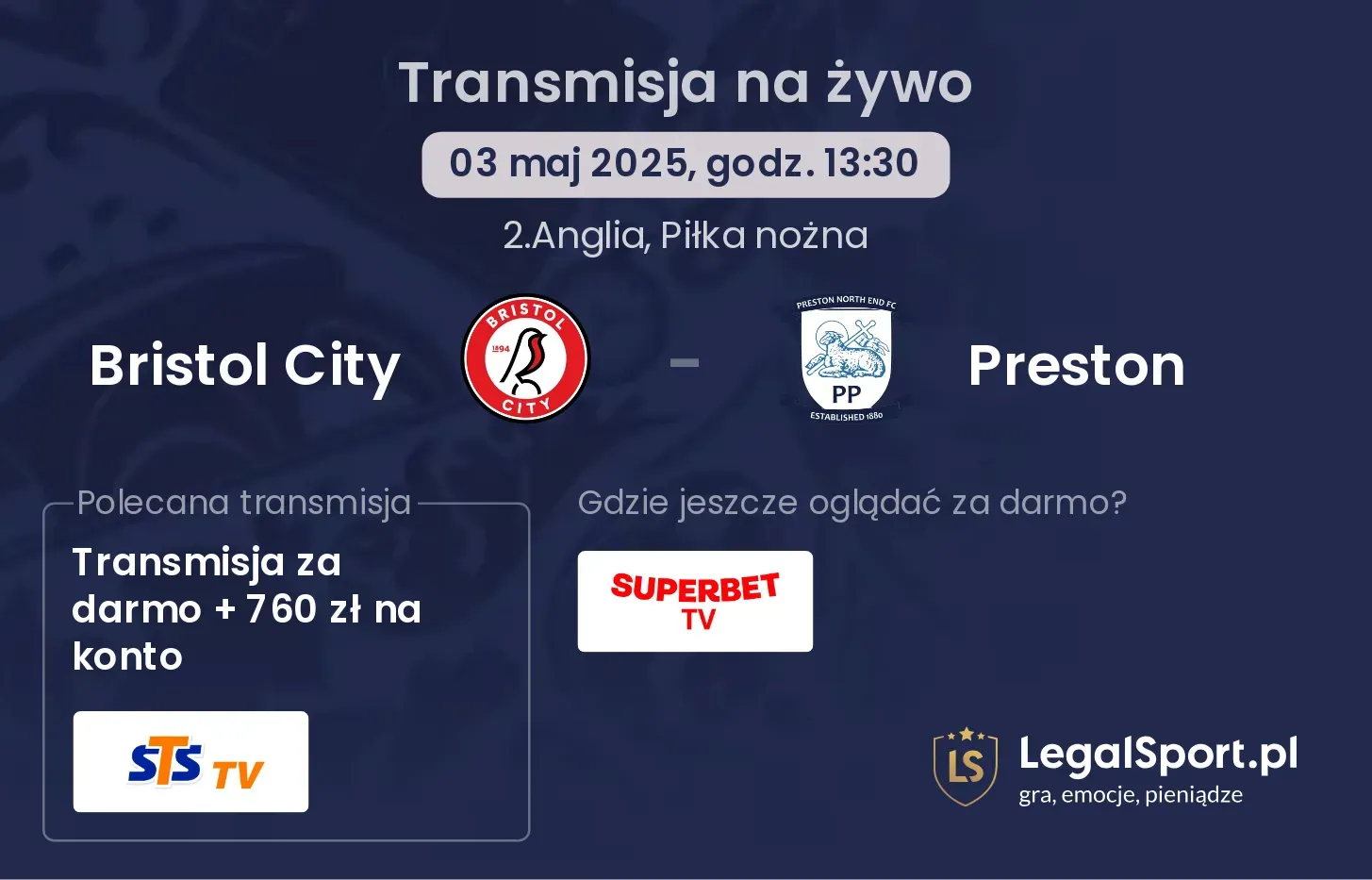 Bristol City - Preston gdzie oglądać?