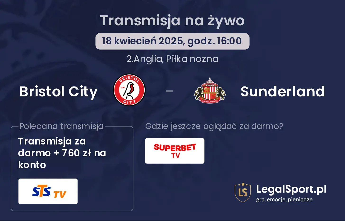 Bristol City - Sunderland gdzie oglądać?