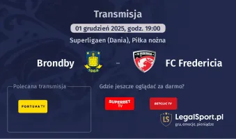 Brondby - FC Fredericia gdzie oglądać? (01.12)