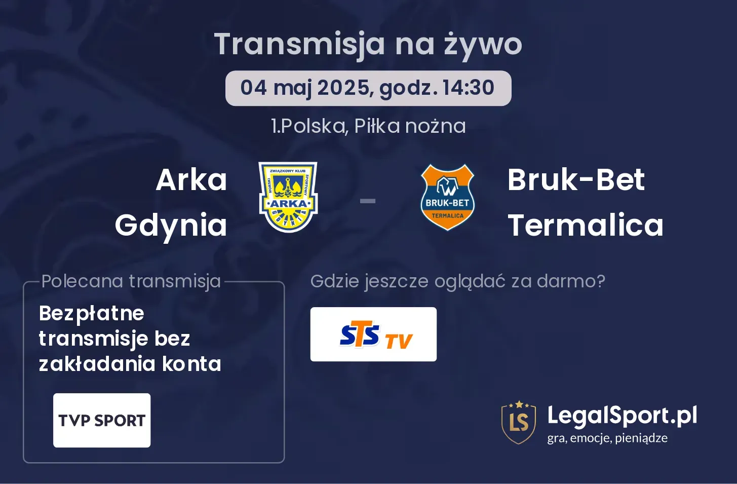 Arka Gdynia - Bruk-Bet Termalica gdzie oglądać?