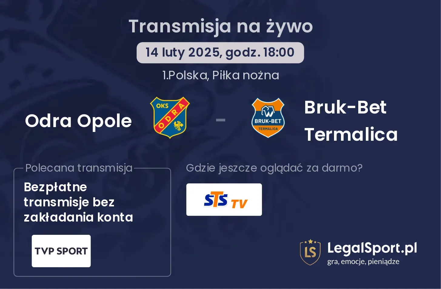 Odra Opole - Bruk-Bet Termalica gdzie oglądać?