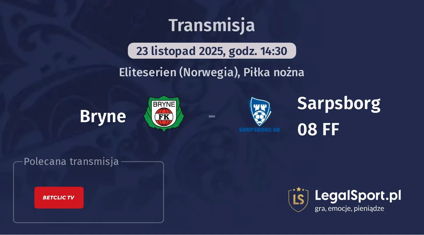 Bryne - Sarpsborg 08 FF Transmisje