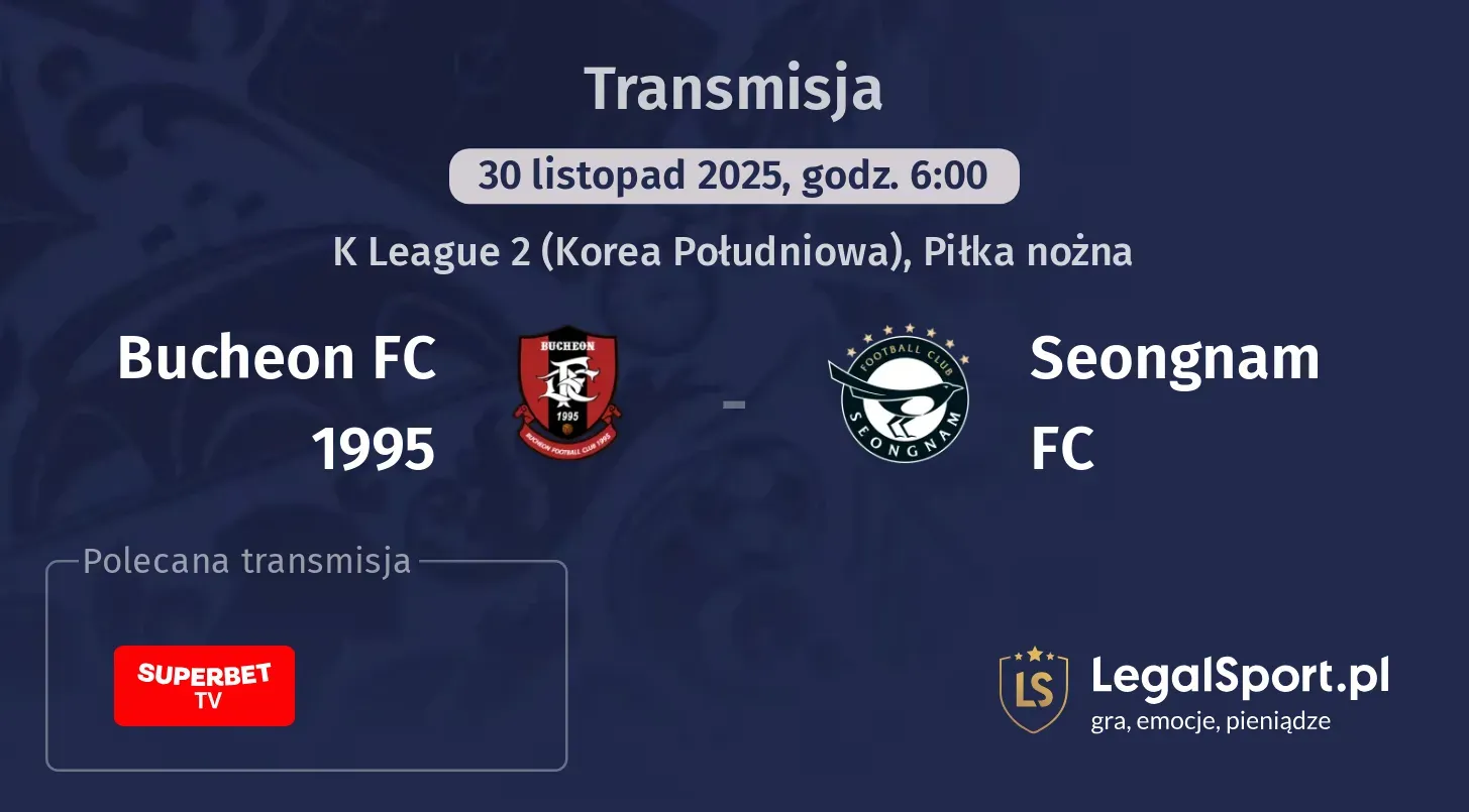 Bucheon FC 1995 - Seongnam FC Transmisje