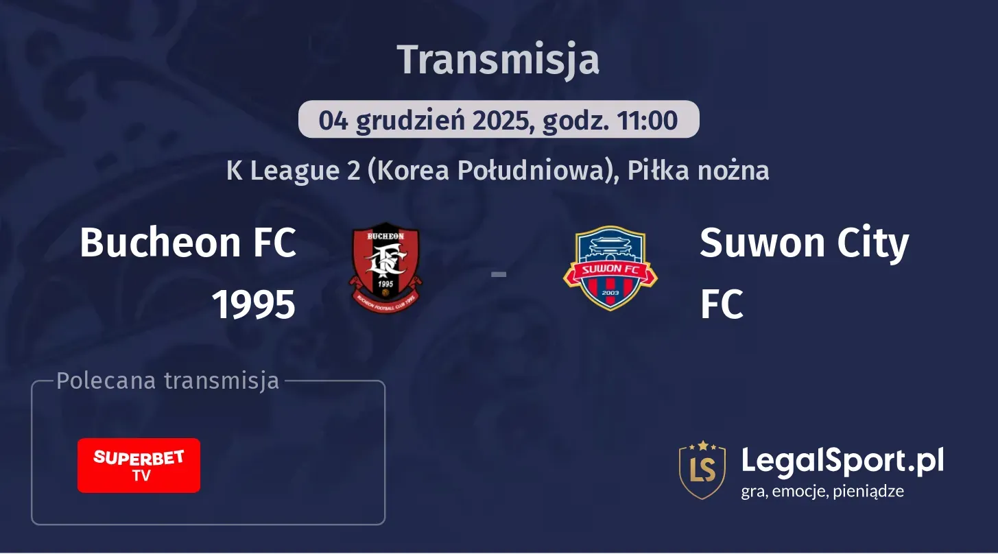 Bucheon FC 1995 - Suwon City FC Transmisje