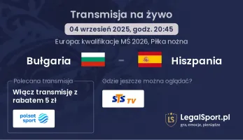 Bułgaria - Hiszpania gdzie oglądać?