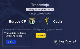 Burgos CF - Cadiz gdzie oglądać? (14.02)