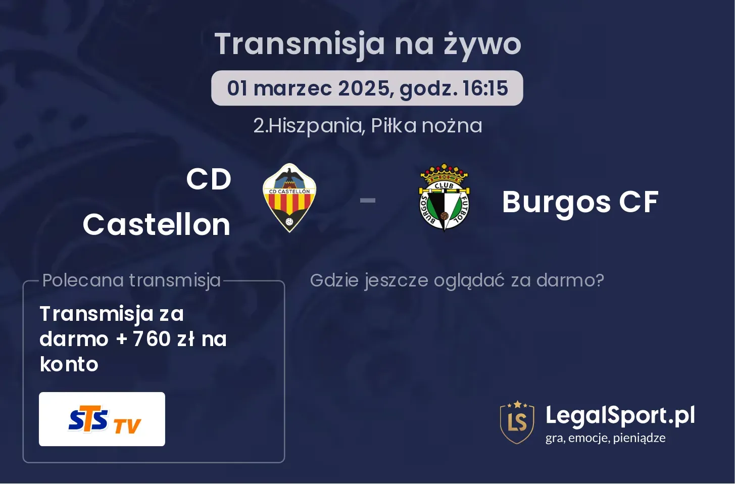CD Castellon - Burgos CF gdzie oglądać?