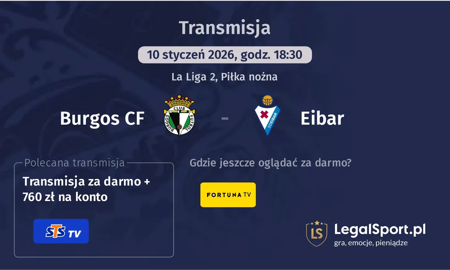 Burgos CF - Eibar Transmisje