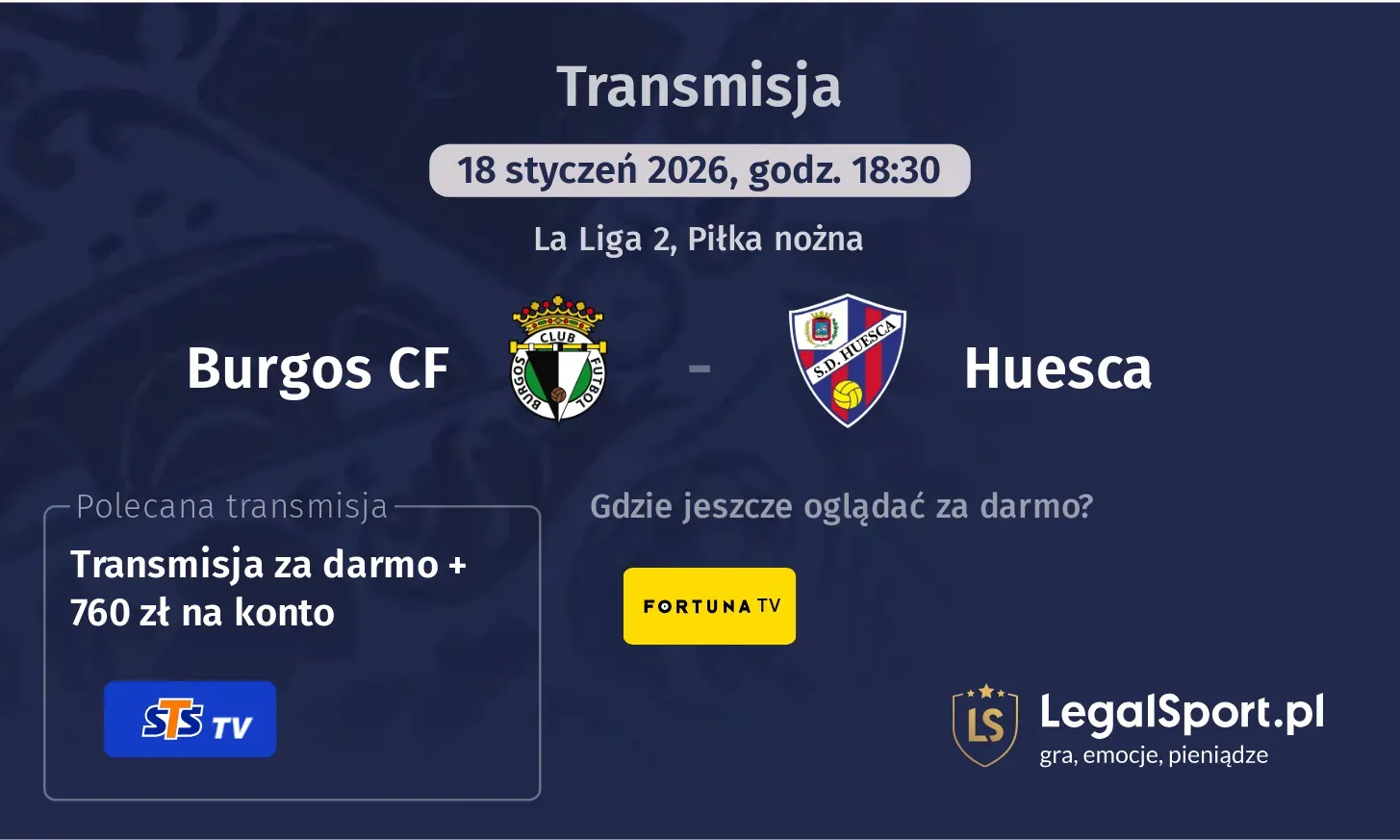 Burgos CF - Huesca Transmisje