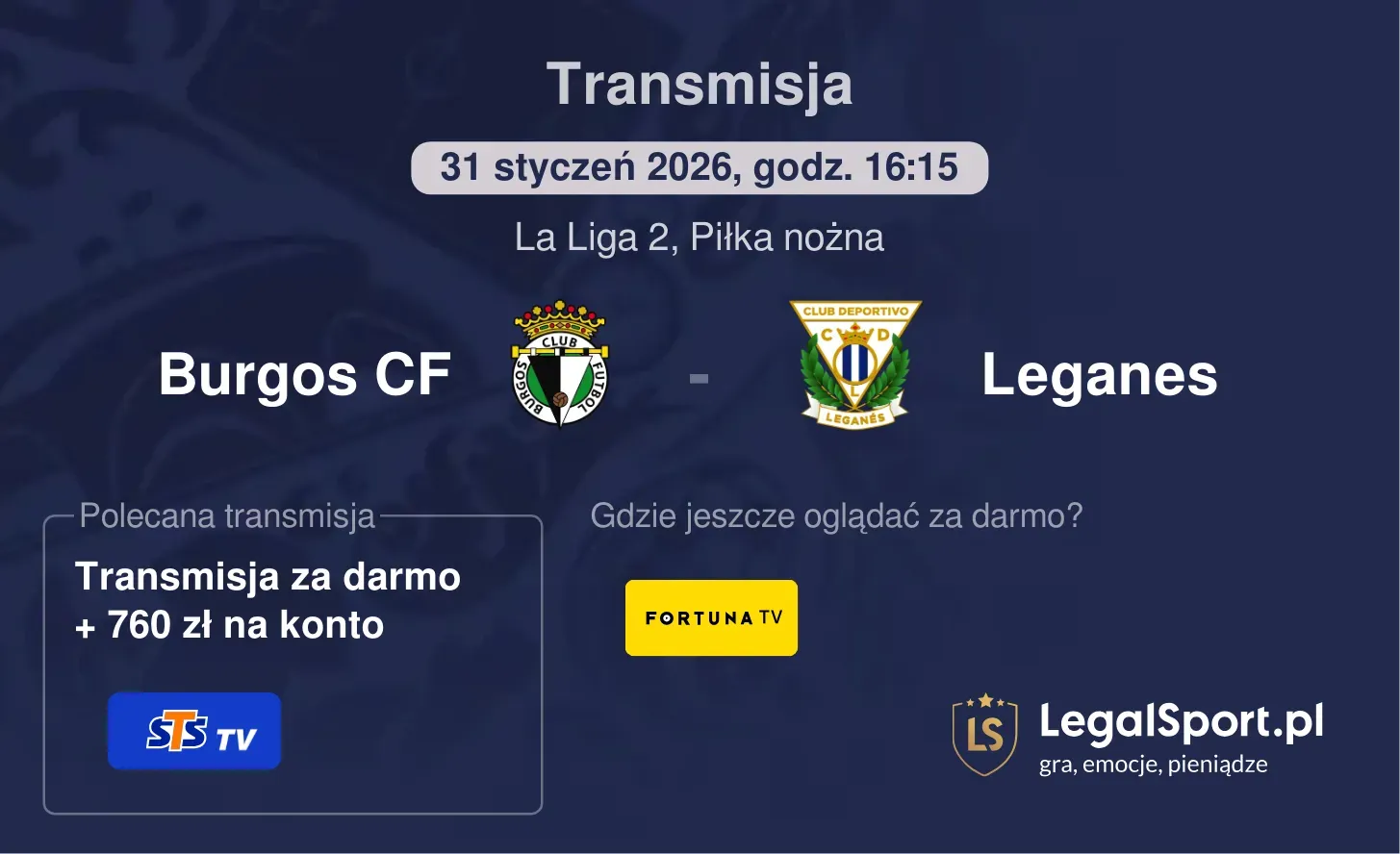 Burgos CF - Leganes Transmisje
