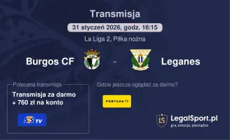 Burgos CF - Leganes gdzie oglądać? (31.01)