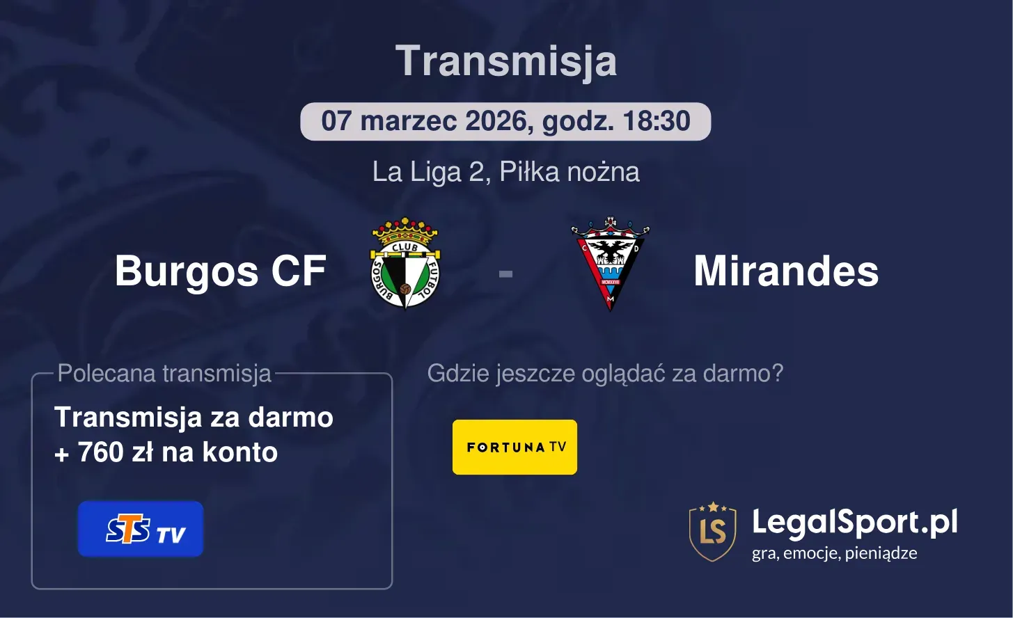 Burgos CF - Mirandes Transmisje