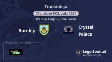 Burnley - Crystal Palace gdzie oglądać? (03.12)