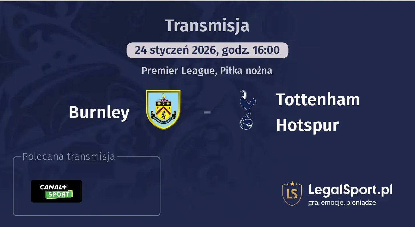 Burnley - Tottenham Hotspur Transmisje