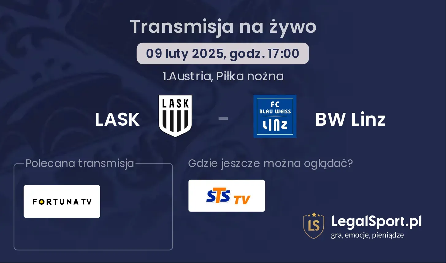 LASK - BW Linz gdzie oglądać transmisję?