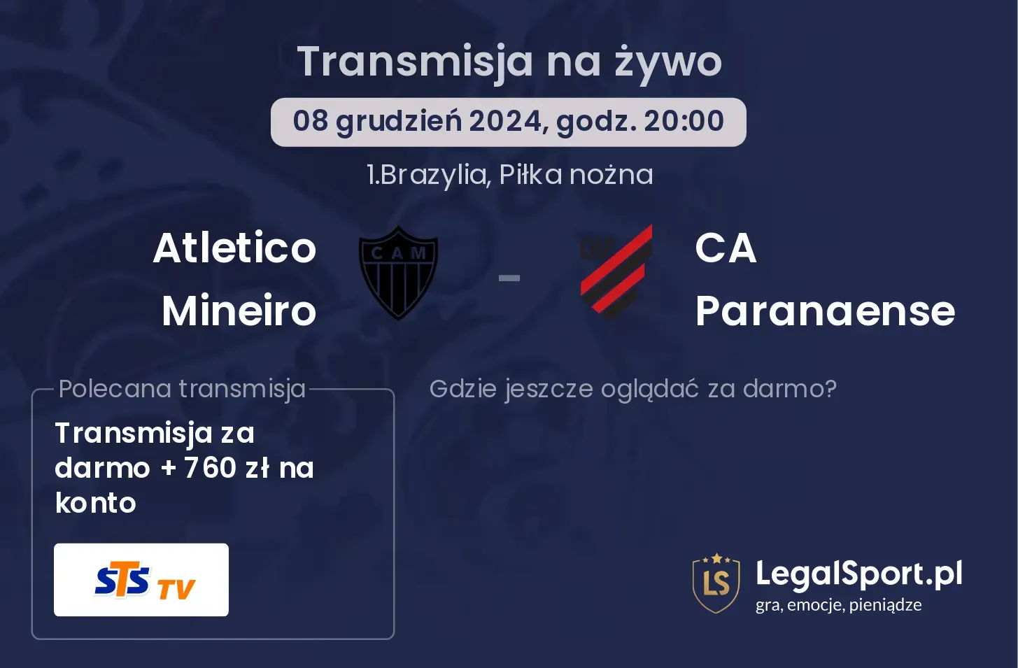 Atletico Mineiro - CA Paranaense gdzie oglądać?