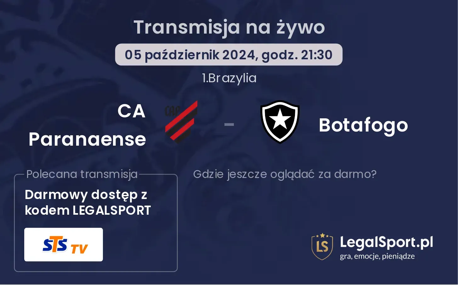 CA Paranaense - Botafogo gdzie oglądać? 05.10, godz. 21:30
