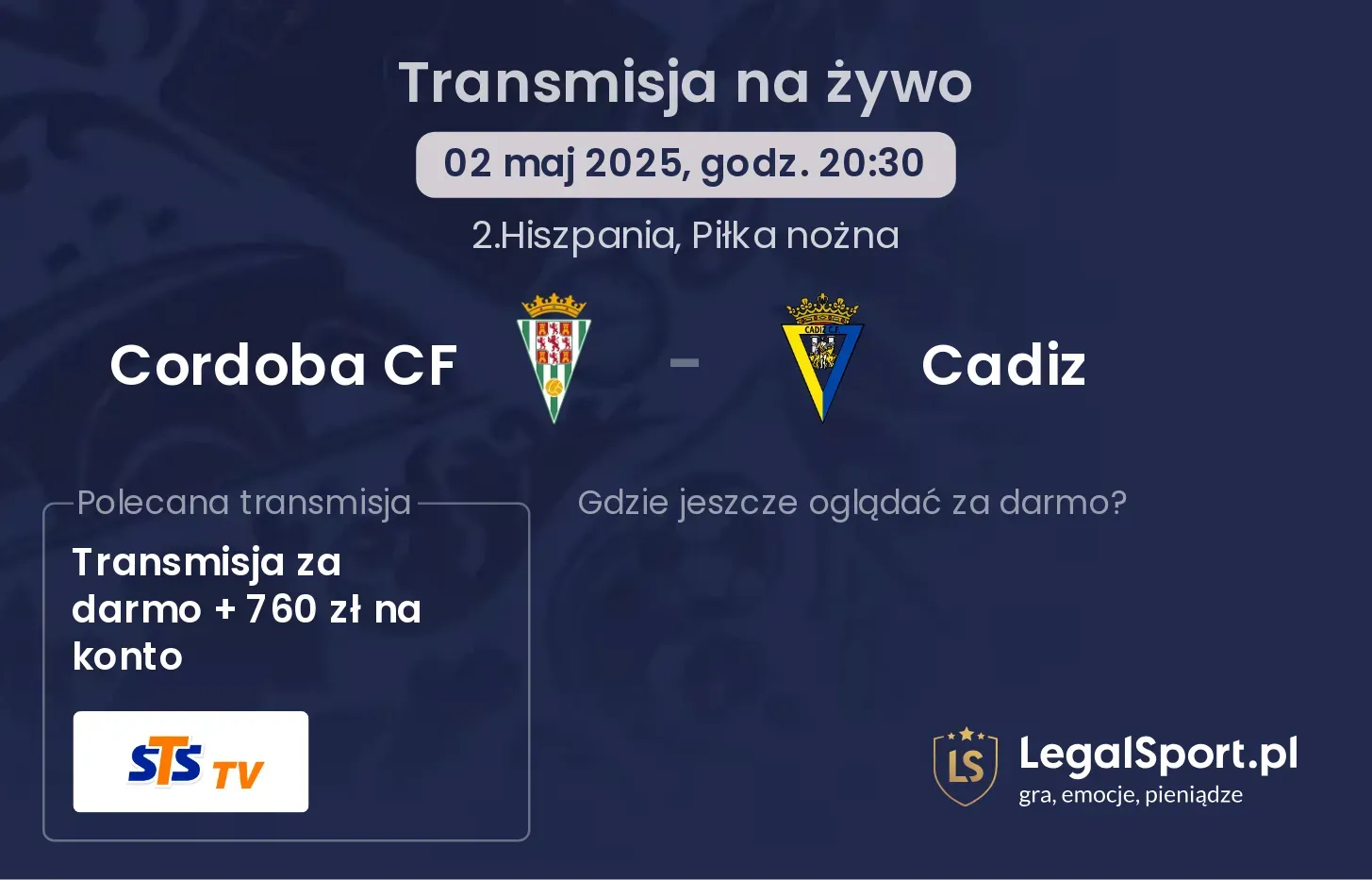 Cordoba CF - Cadiz gdzie oglądać?